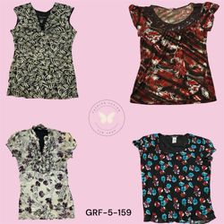 Trendy Y2K Floral Top – Lightweight Poly Blouse (G..