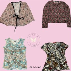 Vintage Y2K Floral Print Casual Blouse for Girls (..