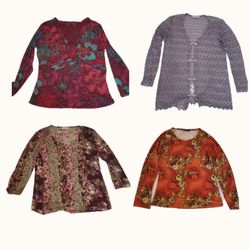 Y2K Grunge & Floral Embroidered Top Bundle ( ST 06..