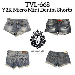Y2K Micro Mini Denim Shorts (TVL-668)