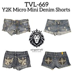 Y2K Micro Mini Denim Shorts (TVL-669)