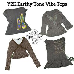 Y2K Earhty Tone Vibe Tops TY-031