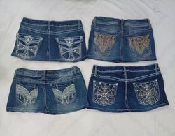CR8476 UPCYCLED Y2K MINI DENIM SKIRTS