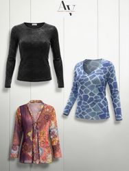 Full sleeves blouse and mesh top