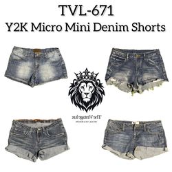 Y2K Micro Mini Denim Shorts (TVL-671)