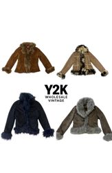 Y2K Vintage Faux Fur Suede Jackets Bundle – Women’..