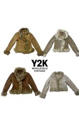 Y2K Vintage Faux Fur Suede Jackets Bundle – Women’..