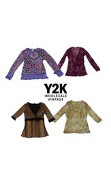 Y2K European Mesh Long sleeve Tops (YWV7)