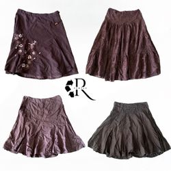 Y2K Gothic Vibes Poly Maxi Skirt RW1983