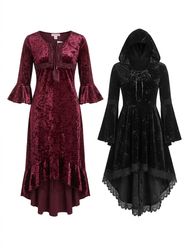 (FV-1467)     Vintage Velvet Occasion Dresses Bund..