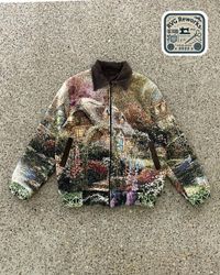 Upcycled Tapestry Collar Jacket