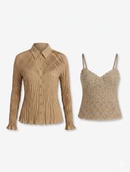 (FV-1465)     Neutral Vintage Women Tops Bundle | ..