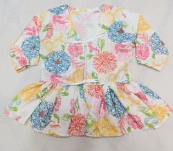 CR1632 UPCYCLED TIE FRONT BABYDOLL TOP