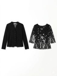 (FV-1462) Y2K Black Aesthetic Mesh Tops