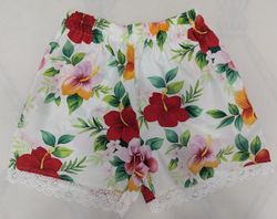 CR1636 UPCYCLED FLORAL LOUNGE SHORTS