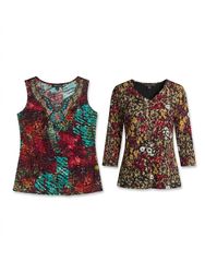 (FV-1457)     Vintage Printed Women Tops Bundle | ..