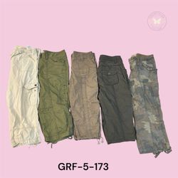 Y2K Streetwear Cotton Cargo Capris for Women (GRF-..