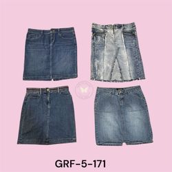 Women’s Washed Denim Midi Skirt – Retro Y2K Fit (G..