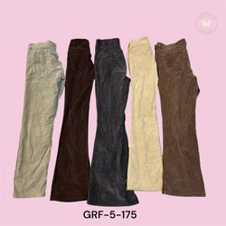 Vintage Y2K High Waist Corduroy Trousers for Women..
