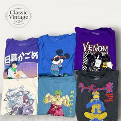 Mix de T-shirts de dessins animés