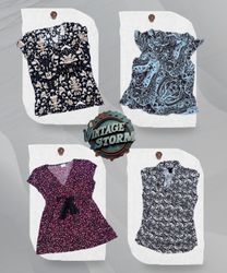 Y2K Floral Twist Poly Blouse