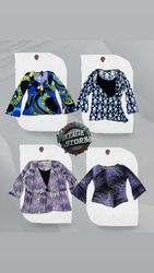 Y2K Midnight Mosaic Poly Blouse