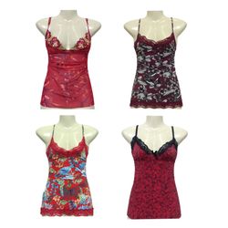Y2K Cherry Berry Red Camis