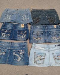 HD1472 Jupes micro mini en denim revalorisé pour f..