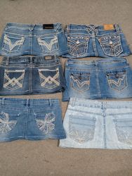 Jupes micro mini en denim revalorisé pour femmes H..