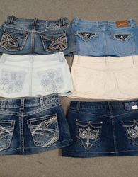 Jupes micro mini en denim embellies upcyclées Y2K ..