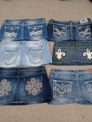 Jupes micro mini en denim embellies HD1469 Ladies ..
