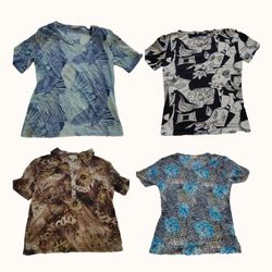 Y2K Grunge & Ornate Pattern Earth Tone Top Bundle(..