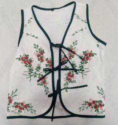 CR1641 UPCYCLED TIE FRONT VEST