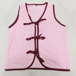 CR1642 UPCYCLED TIE FRONT VEST