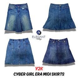 Y2K Cyber Girl ERA Midi Skirts - EV0094