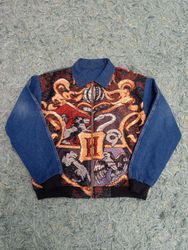 Upcycled Attractive Tapestry Jackets with Denim Sl..
