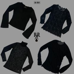 Y2K Black Gothic Full Sleeve Tops (AA-854)