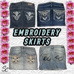 Embroidery Skirts Low Waist
