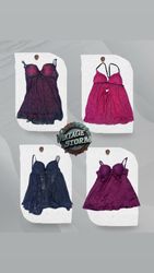 Y2K Crimson Desire Babydoll Tops