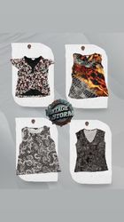 Y2K Abstract Pattern Blouse