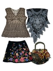 Y2k Beaded Tops Skirt and Bag |V-T480