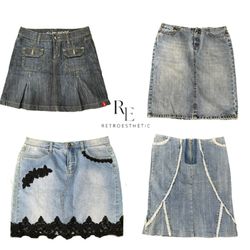 Y2K NYC IT GIRL DENIM MINI SKIRTS RE-3256