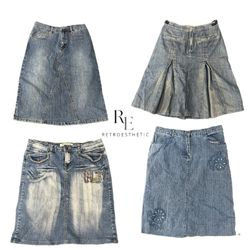 Y2K NYC IT GIRL DENIM MIDI SKIRT RE-3259