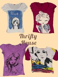 Y2K Art Girl Graphic Tees(TH/400)
