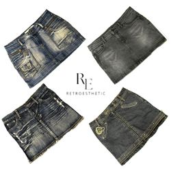 Y2k NYC IT GIRL DENIM MINI SKIRTS RE-3261