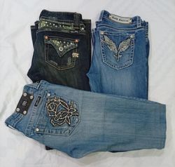 CR8617 VINTAGE MIX BRANDED FLARE JEANS