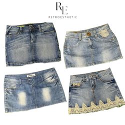 Y2k Paris Hilton Era Girl Denim Mini Skirts RE-326..
