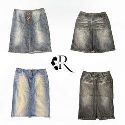 Y2K Unique Girls Denim midi Skirts RW2005