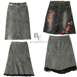 Y2K NYC IT GIRL DENIM MIDI SKIRT RE-3264