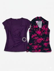 (FV-1441) Y2K Purple Retro Aesthetic Tops